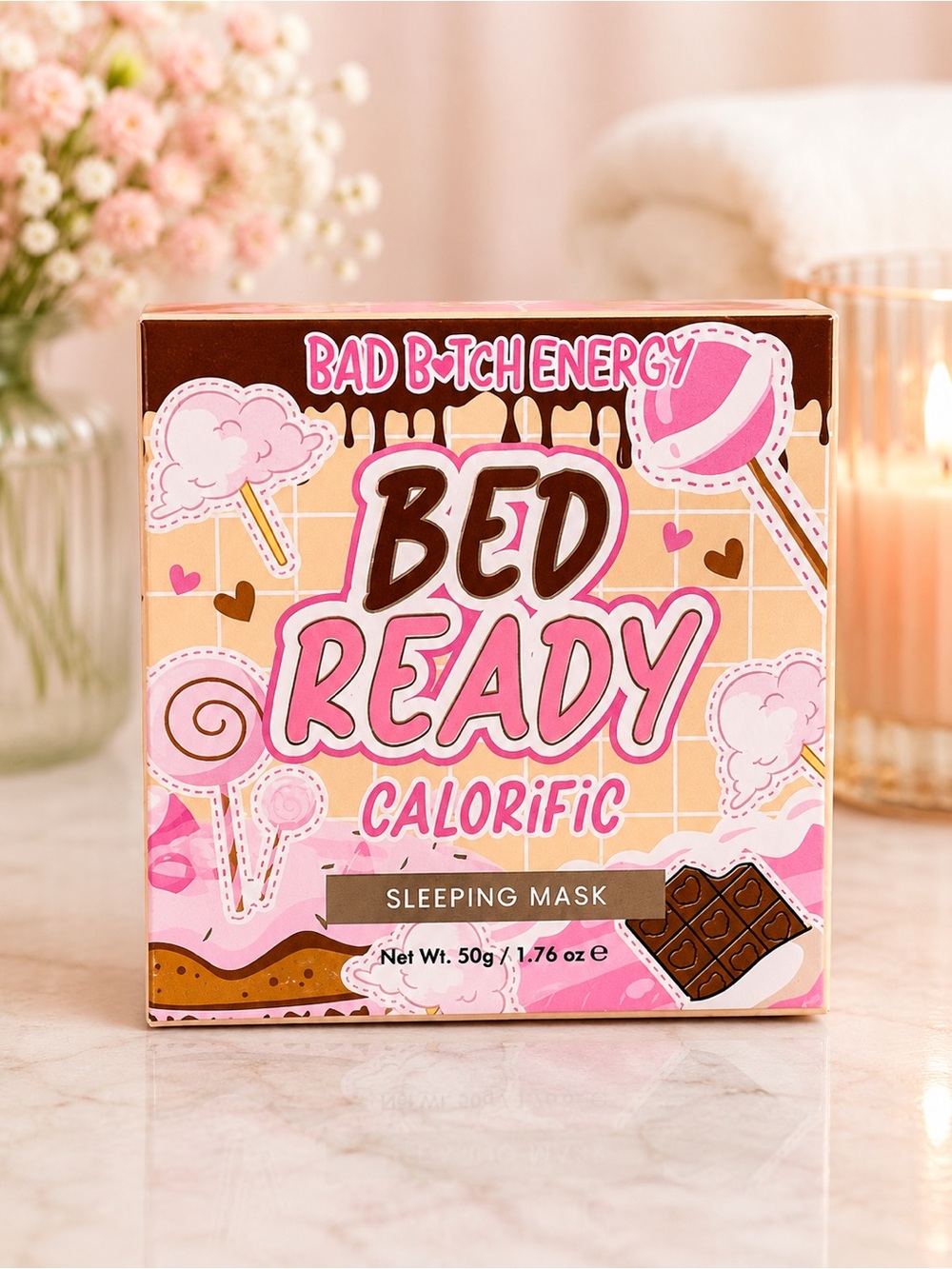 P. Louise Bed Ready Calorific Pink Sleeping Mask